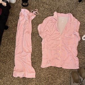 Auden Pink Stripe Short-Sleeve Button Pajama Set